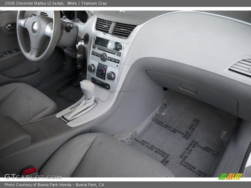 White / Titanium Gray 2008 Chevrolet Malibu LS Sedan