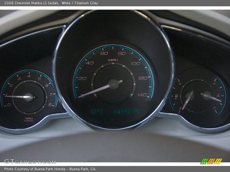 White / Titanium Gray 2008 Chevrolet Malibu LS Sedan