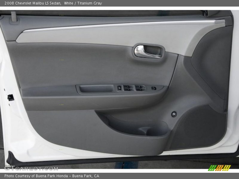 White / Titanium Gray 2008 Chevrolet Malibu LS Sedan