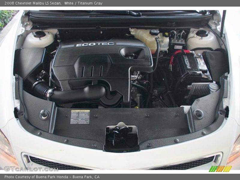 White / Titanium Gray 2008 Chevrolet Malibu LS Sedan