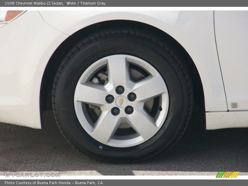 White / Titanium Gray 2008 Chevrolet Malibu LS Sedan