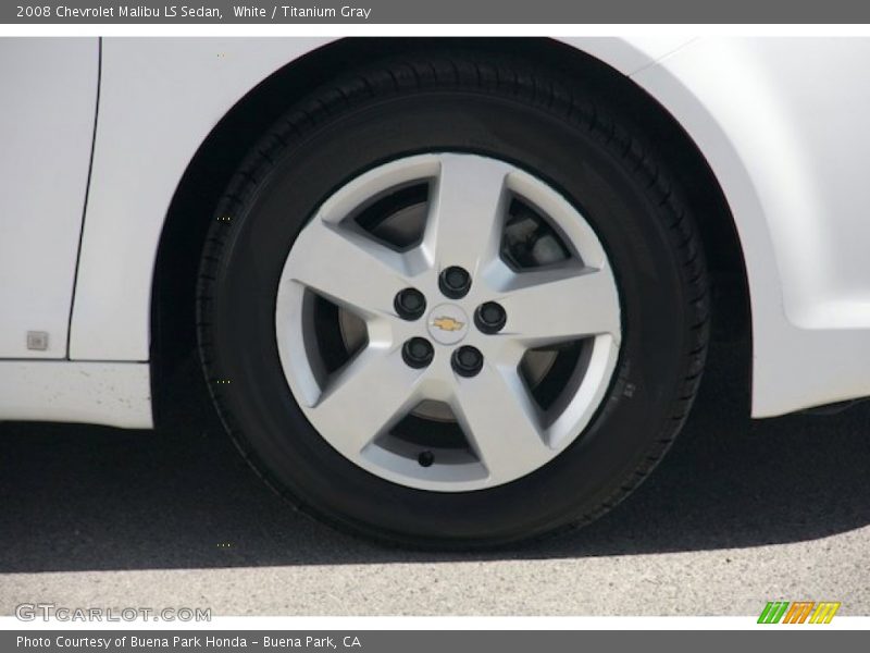 White / Titanium Gray 2008 Chevrolet Malibu LS Sedan