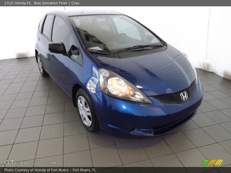 Blue Sensation Pearl / Gray 2010 Honda Fit