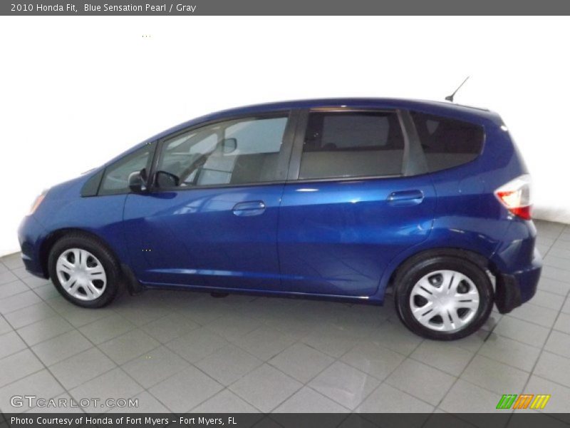 Blue Sensation Pearl / Gray 2010 Honda Fit