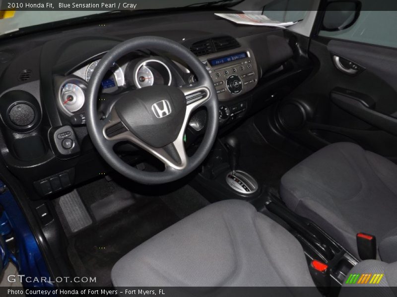 Blue Sensation Pearl / Gray 2010 Honda Fit