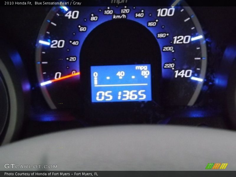 Blue Sensation Pearl / Gray 2010 Honda Fit