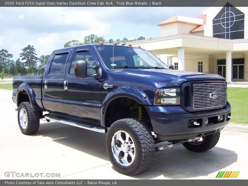 True Blue Metallic / Black 2005 Ford F250 Super Duty Harley Davidson Crew Cab 4x4