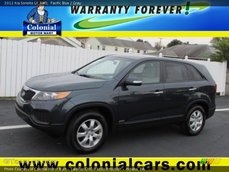 Pacific Blue / Gray 2011 Kia Sorento LX AWD