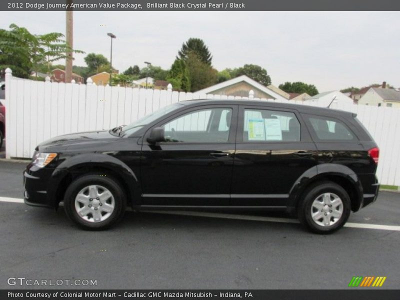 Brilliant Black Crystal Pearl / Black 2012 Dodge Journey American Value Package