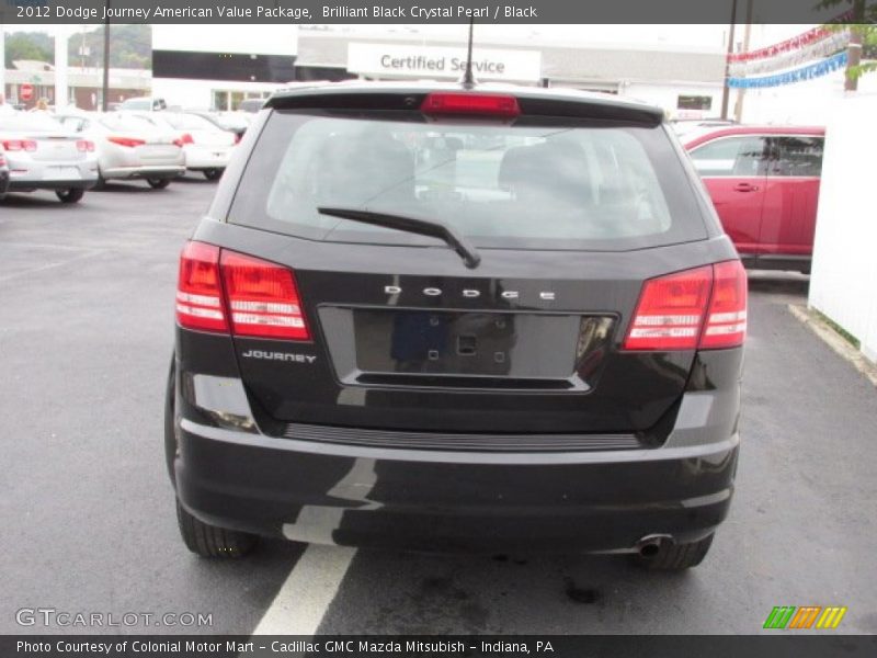 Brilliant Black Crystal Pearl / Black 2012 Dodge Journey American Value Package
