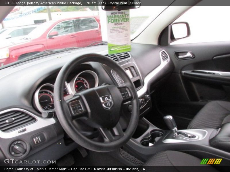 Brilliant Black Crystal Pearl / Black 2012 Dodge Journey American Value Package