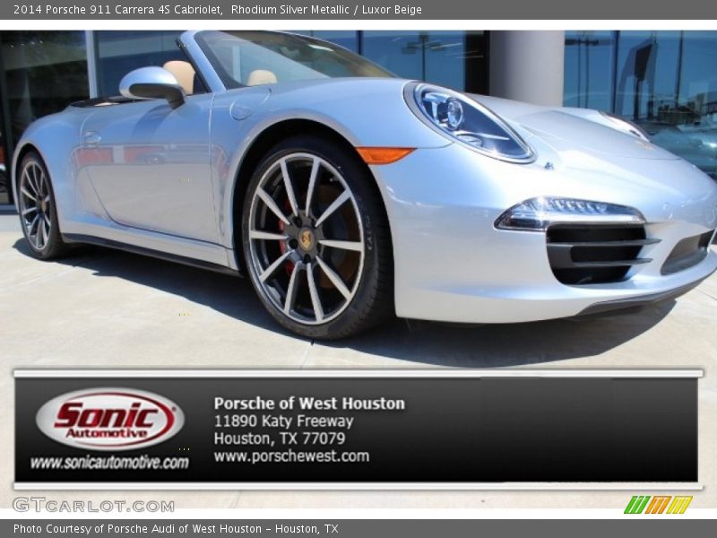 Rhodium Silver Metallic / Luxor Beige 2014 Porsche 911 Carrera 4S Cabriolet