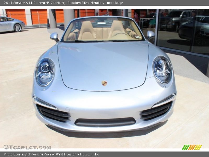 Rhodium Silver Metallic / Luxor Beige 2014 Porsche 911 Carrera 4S Cabriolet