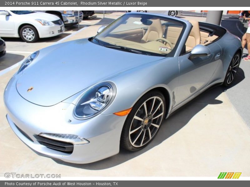 Rhodium Silver Metallic / Luxor Beige 2014 Porsche 911 Carrera 4S Cabriolet