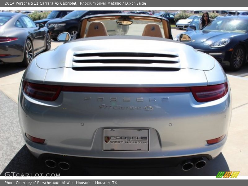 Rhodium Silver Metallic / Luxor Beige 2014 Porsche 911 Carrera 4S Cabriolet