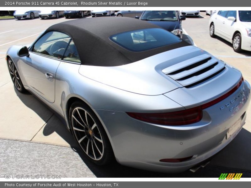 Rhodium Silver Metallic / Luxor Beige 2014 Porsche 911 Carrera 4S Cabriolet