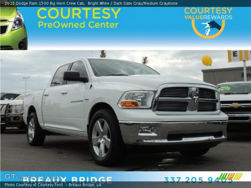 Bright White / Dark Slate Gray/Medium Graystone 2012 Dodge Ram 1500 Big Horn Crew Cab