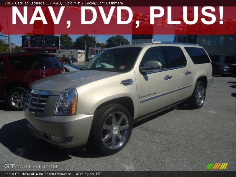 Gold Mist / Cocoa/Light Cashmere 2007 Cadillac Escalade ESV AWD