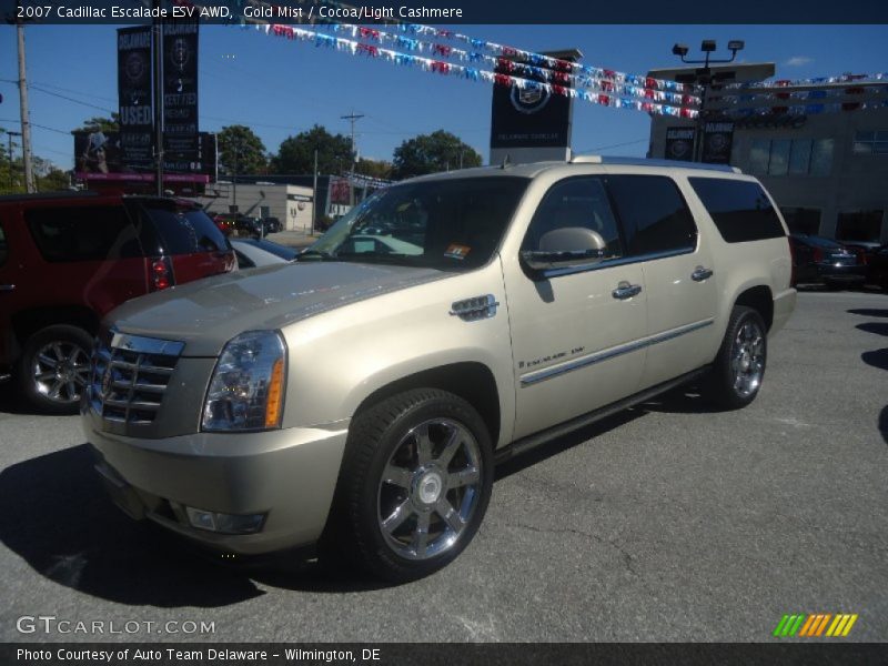 Gold Mist / Cocoa/Light Cashmere 2007 Cadillac Escalade ESV AWD