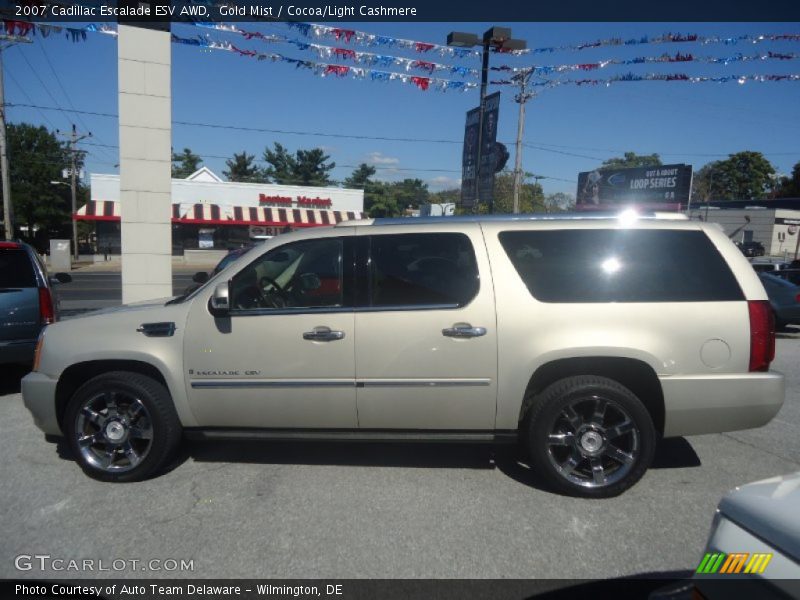 Gold Mist / Cocoa/Light Cashmere 2007 Cadillac Escalade ESV AWD