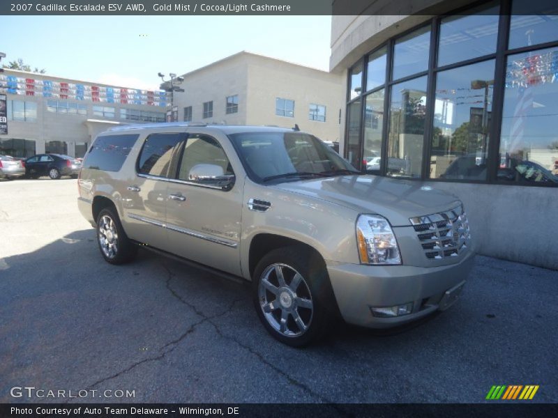 Gold Mist / Cocoa/Light Cashmere 2007 Cadillac Escalade ESV AWD
