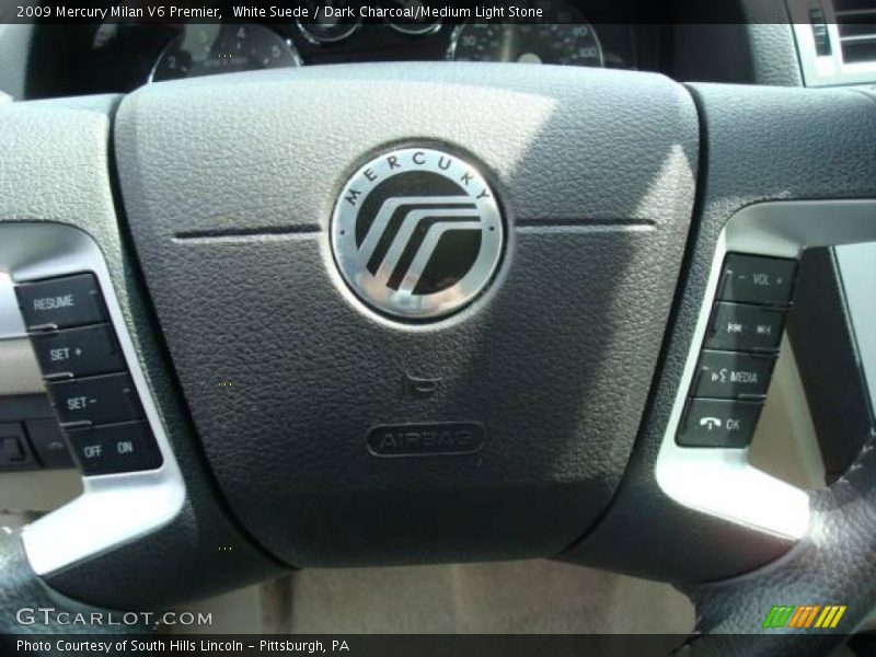 White Suede / Dark Charcoal/Medium Light Stone 2009 Mercury Milan V6 Premier