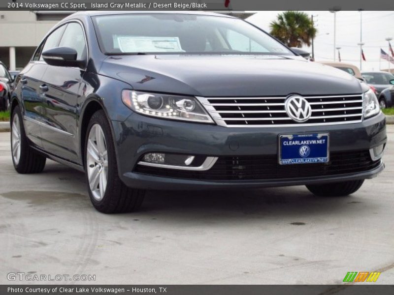 Island Gray Metallic / Desert Beige/Black 2014 Volkswagen CC Sport