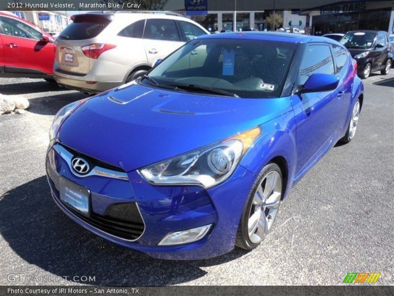 Marathon Blue / Gray 2012 Hyundai Veloster