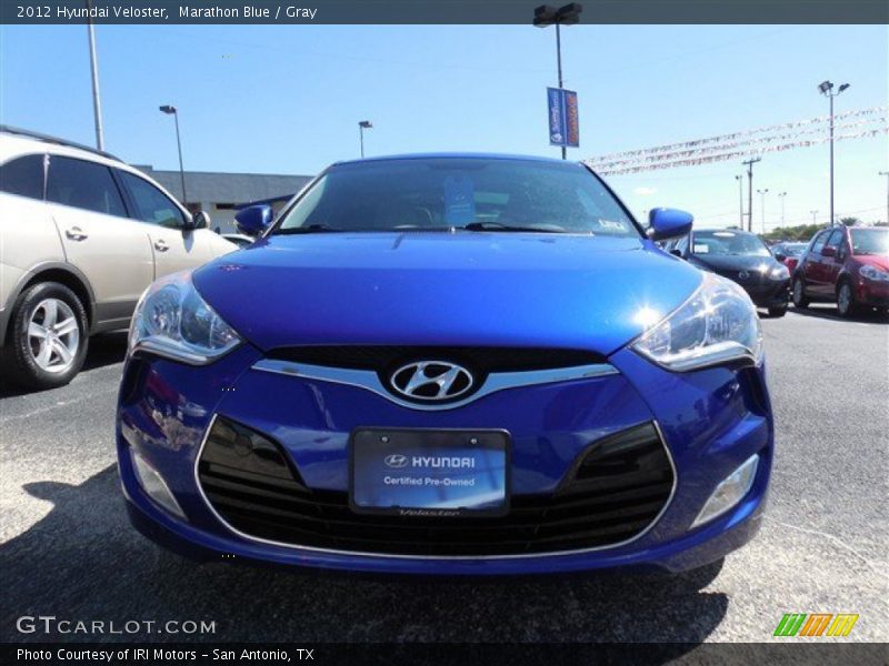 Marathon Blue / Gray 2012 Hyundai Veloster