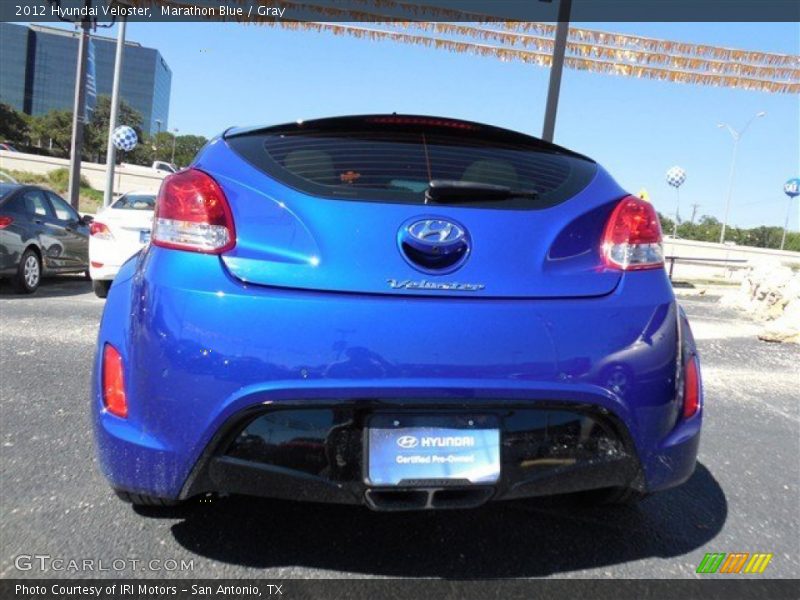 Marathon Blue / Gray 2012 Hyundai Veloster