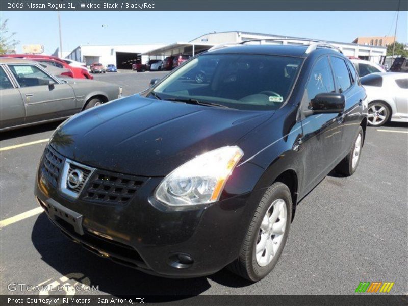Wicked Black / Black/Red 2009 Nissan Rogue SL