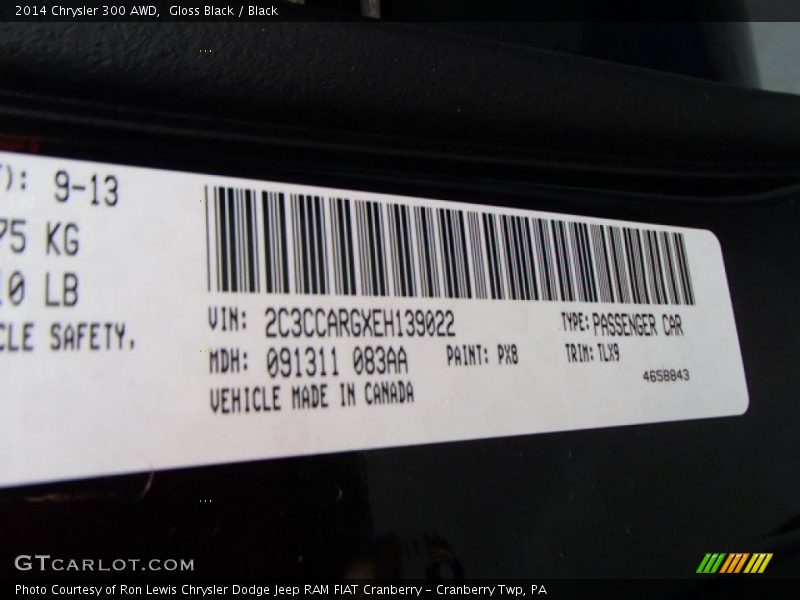 Gloss Black / Black 2014 Chrysler 300 AWD