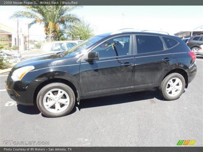 Wicked Black / Black/Red 2009 Nissan Rogue SL