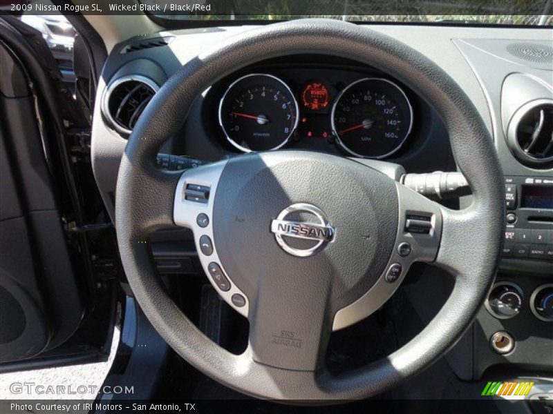Wicked Black / Black/Red 2009 Nissan Rogue SL