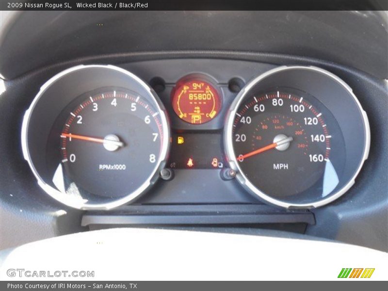 Wicked Black / Black/Red 2009 Nissan Rogue SL