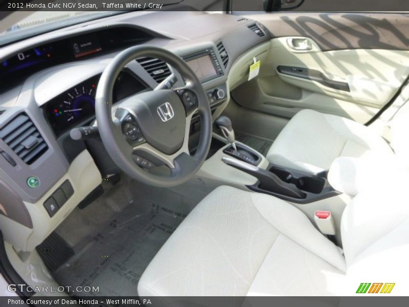 Taffeta White / Gray 2012 Honda Civic NGV Sedan