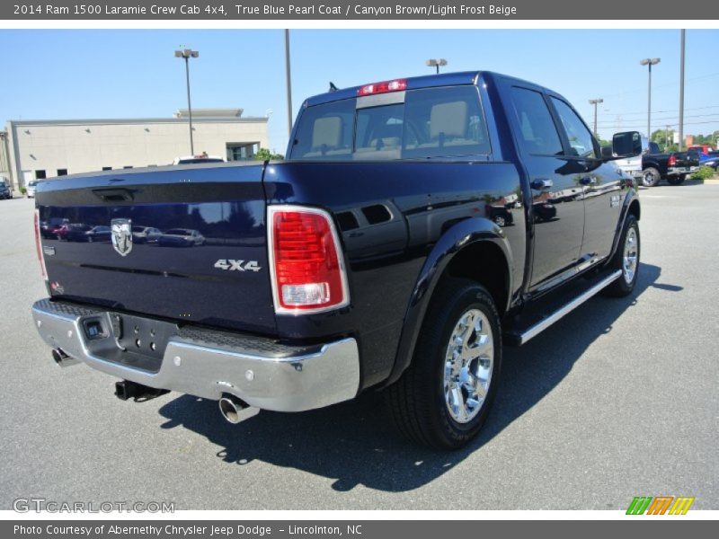 True Blue Pearl Coat / Canyon Brown/Light Frost Beige 2014 Ram 1500 Laramie Crew Cab 4x4
