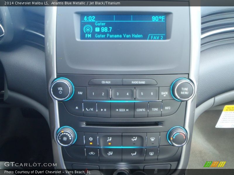 Atlantis Blue Metallic / Jet Black/Titanium 2014 Chevrolet Malibu LS