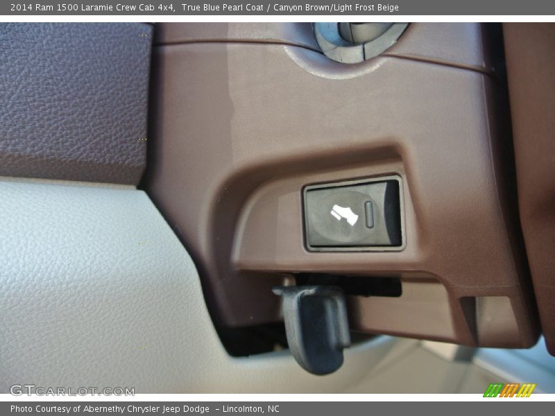 True Blue Pearl Coat / Canyon Brown/Light Frost Beige 2014 Ram 1500 Laramie Crew Cab 4x4