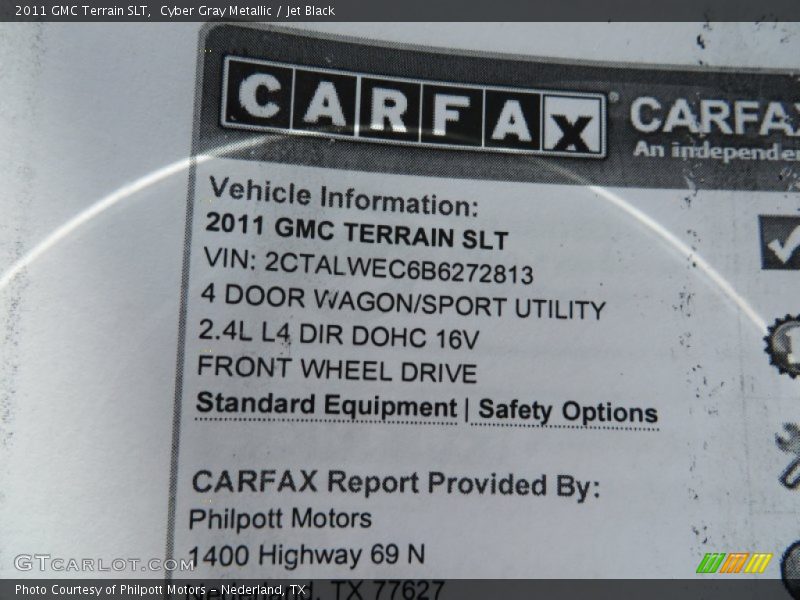 Cyber Gray Metallic / Jet Black 2011 GMC Terrain SLT