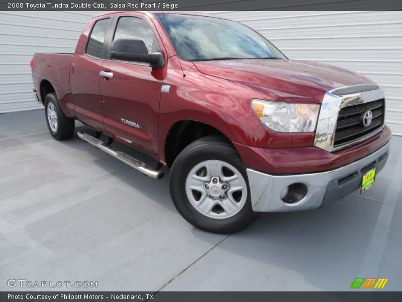 Salsa Red Pearl / Beige 2008 Toyota Tundra Double Cab