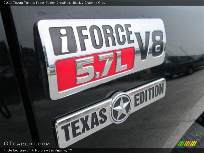 Black / Graphite Gray 2011 Toyota Tundra Texas Edition CrewMax
