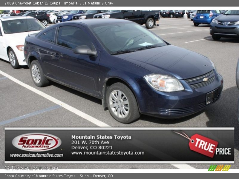 Imperial Blue Metallic / Gray 2009 Chevrolet Cobalt LS Coupe