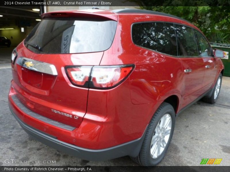 Crystal Red Tintcoat / Ebony 2014 Chevrolet Traverse LT AWD