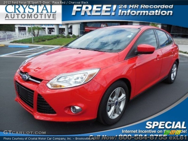 Race Red / Charcoal Black 2012 Ford Focus SE Sport 5-Door