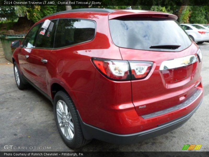 Crystal Red Tintcoat / Ebony 2014 Chevrolet Traverse LT AWD