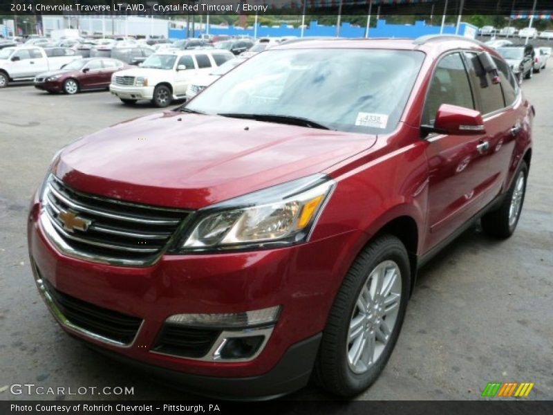 Crystal Red Tintcoat / Ebony 2014 Chevrolet Traverse LT AWD
