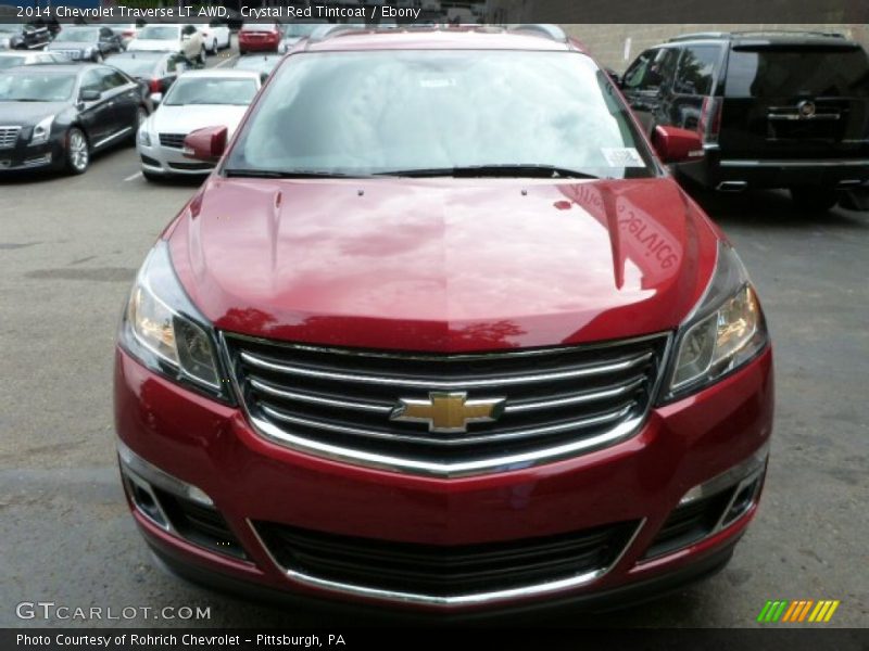 Crystal Red Tintcoat / Ebony 2014 Chevrolet Traverse LT AWD