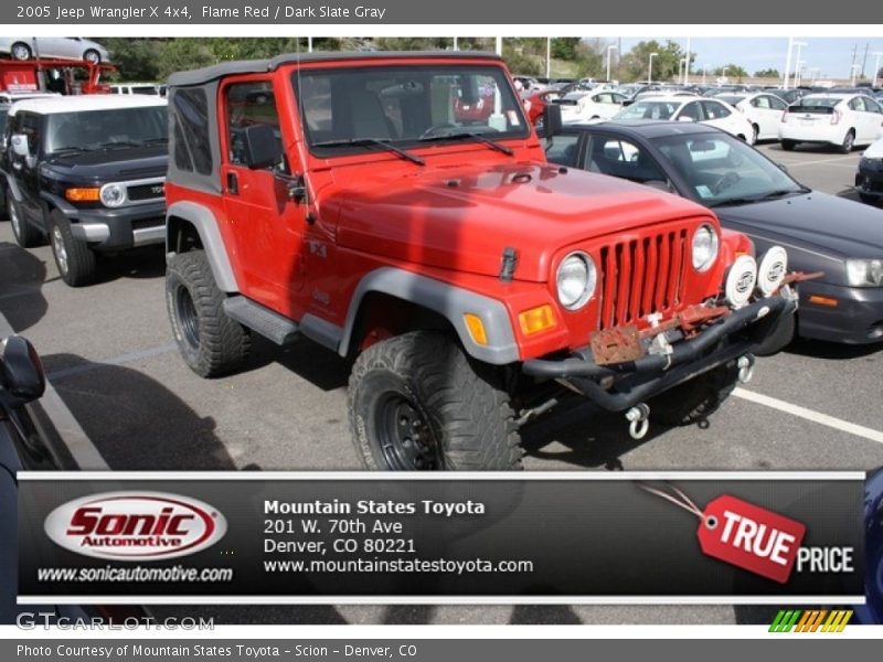 Flame Red / Dark Slate Gray 2005 Jeep Wrangler X 4x4