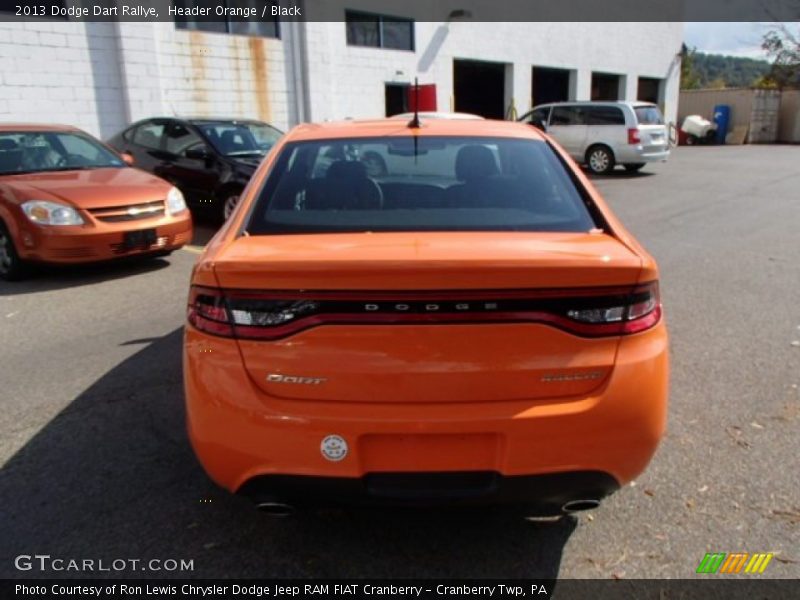 Header Orange / Black 2013 Dodge Dart Rallye